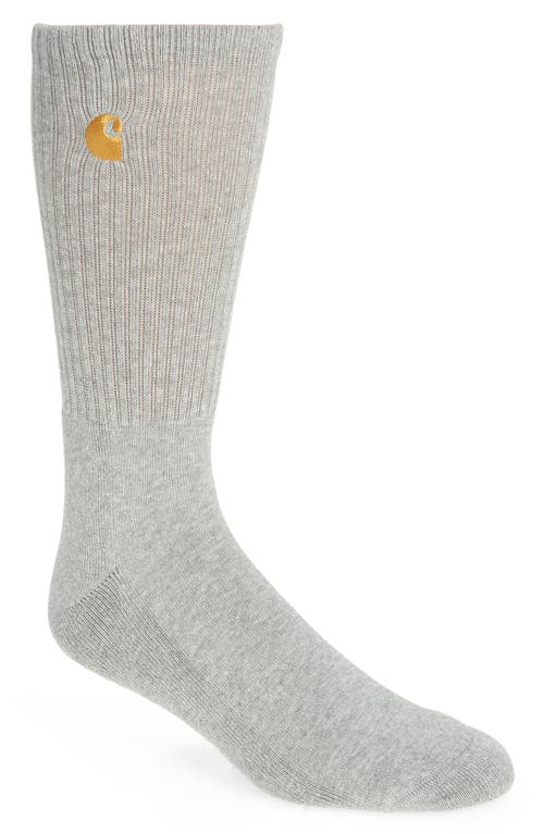 Carhartt Work In Progress Chase Crew Socks in Grey Heather /Gold 