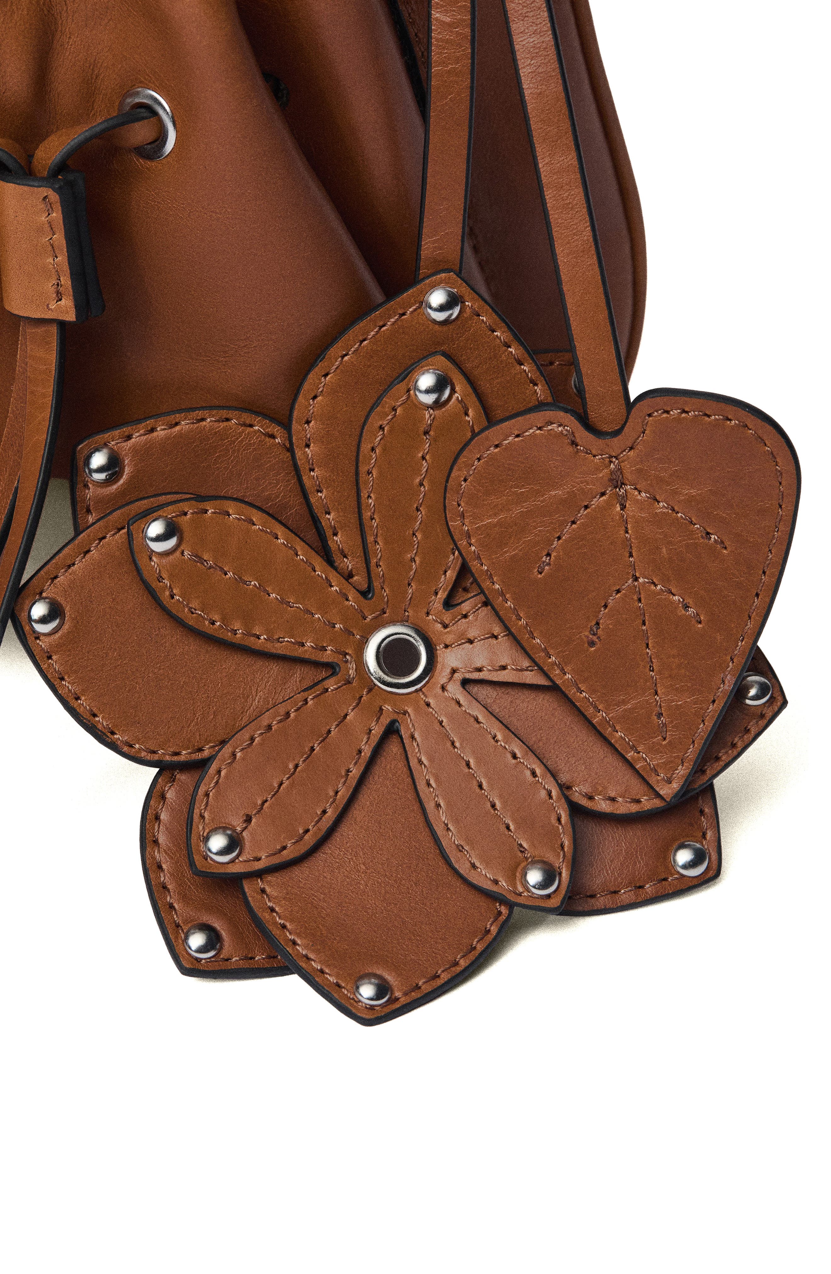 MANGO Leather Shoulder Bag, Alternate, color, 