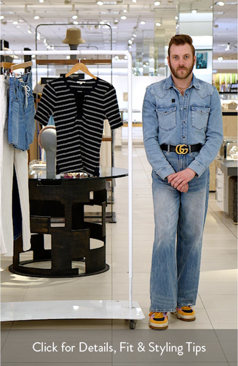 Rib Lace-Up Short-Sleeve T-Shirt, sales video thumbnail