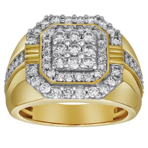 Golden Gloves 14K Yellow Gold Diamond Men Statement Ring - 1.75ct.