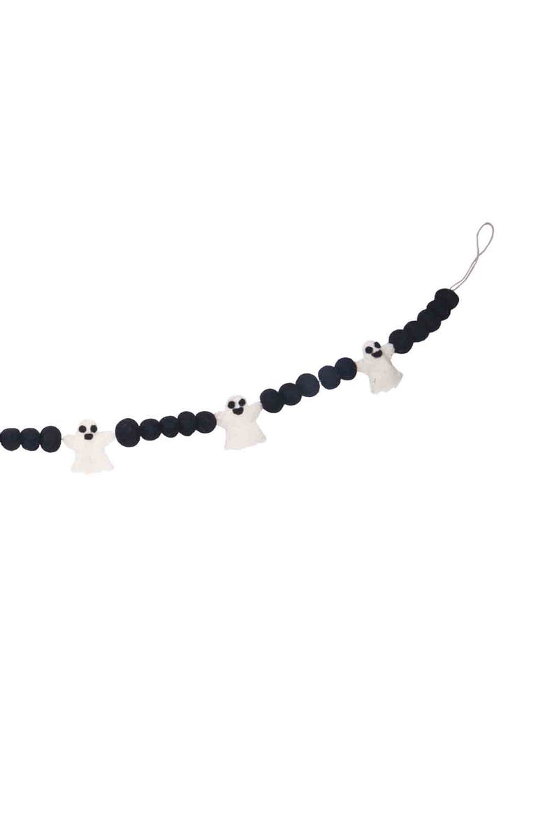 60" Ghost Decorative Felt Halloween Garland, Alternate, color, Black