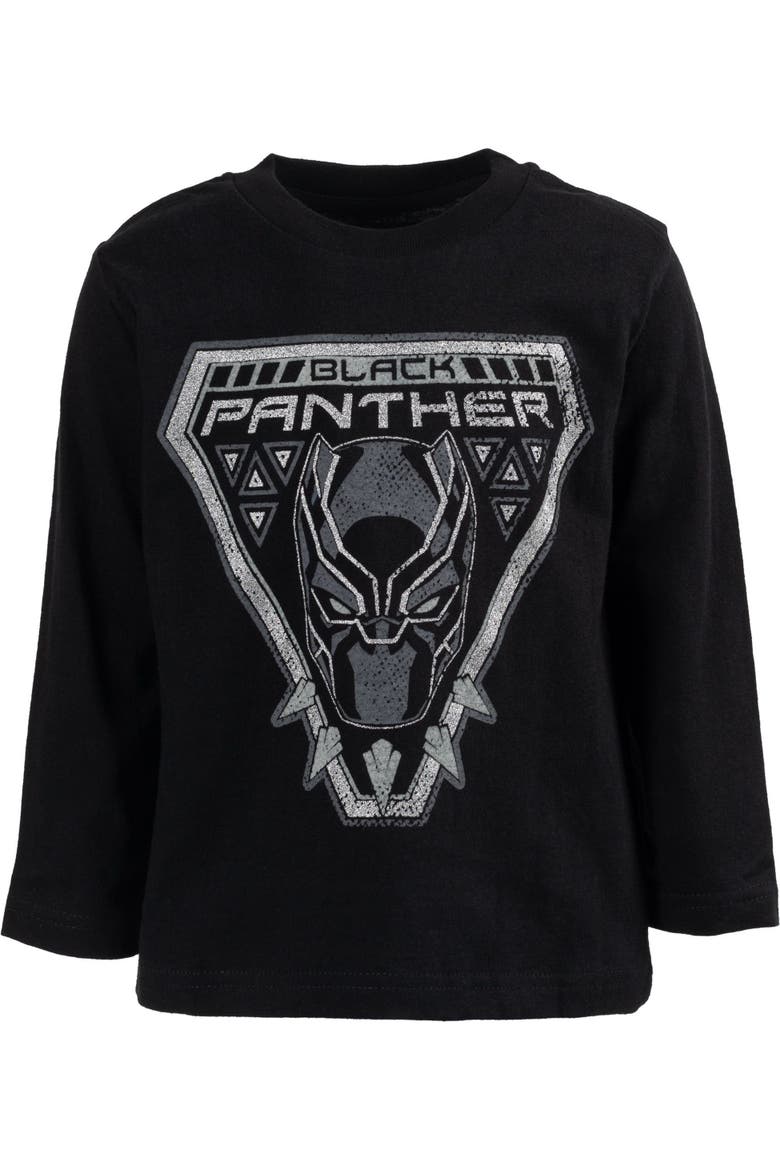 Avengers 2-Piece Long Sleeve T-Shirts, Alternate, color, Grey Black Panther