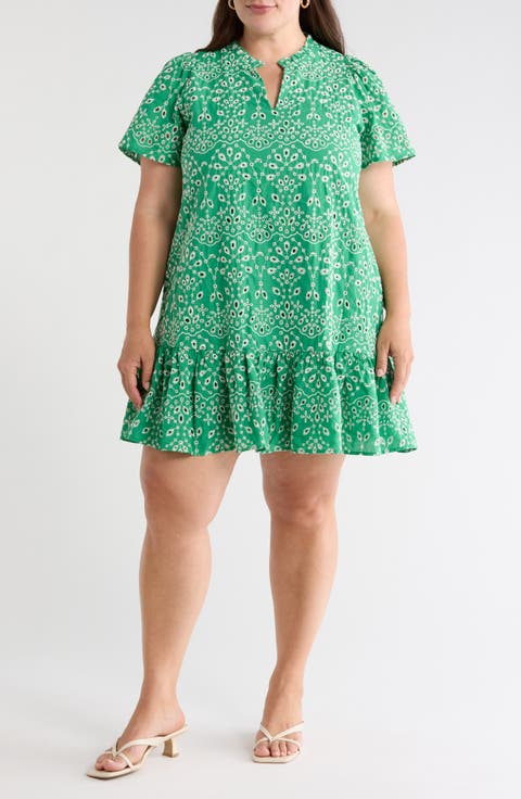Viridiana Floral Eyelet Minidress