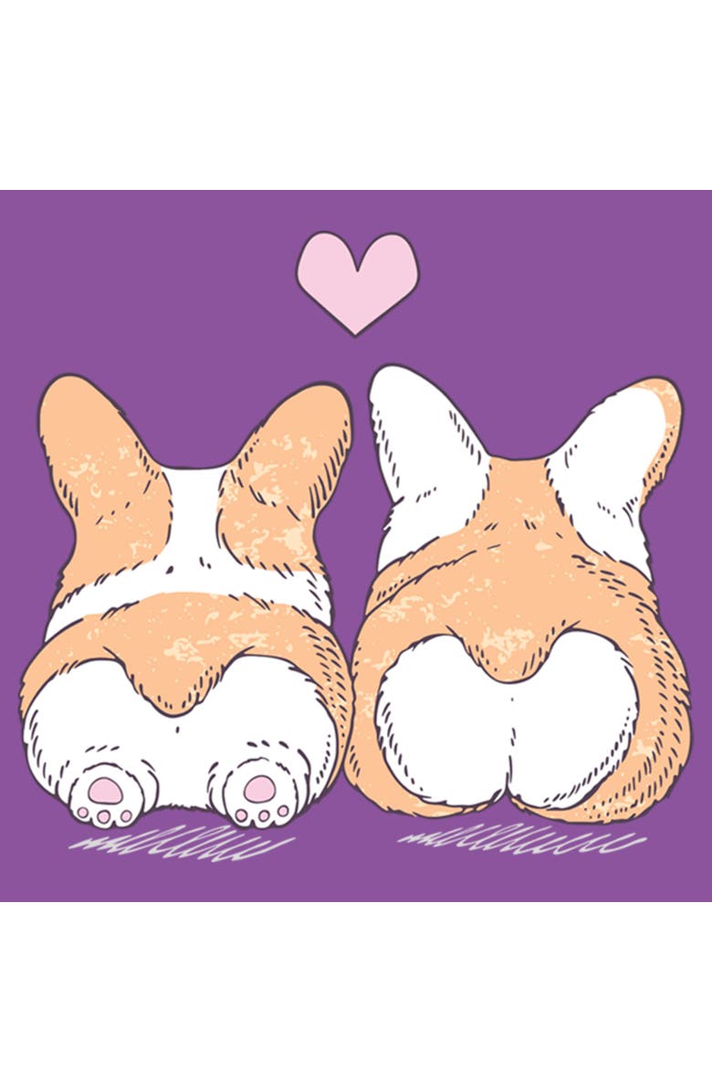 Lost Gods Girl's Lost Gods Corgi Duo  Graphic T-Shirt, Alternate, color, Purple Berry