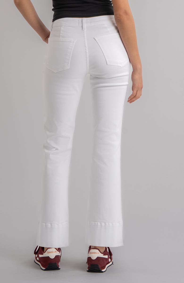 KUT from the Kloth Kelsey Mid Rise Kick Flare Jeans, Alternate, color, Optic White