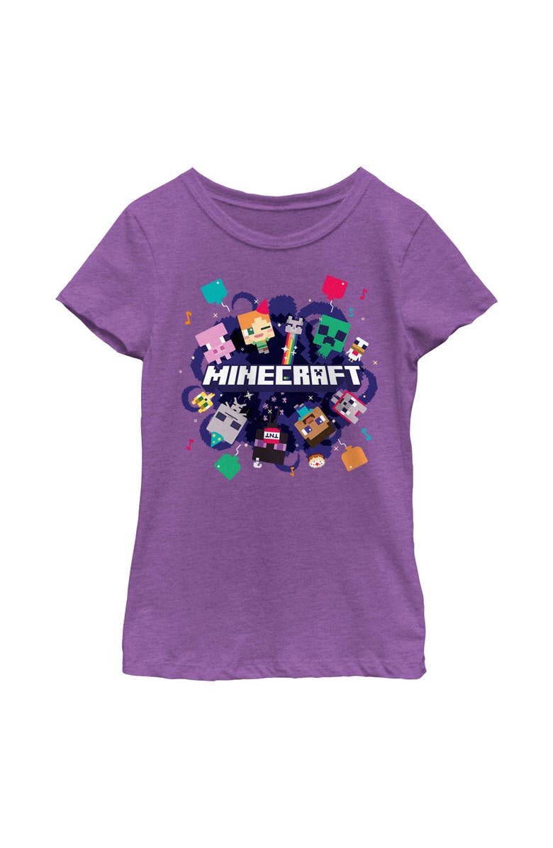 MINECRAFT Girl's Minecraft Alex Steve Portal Party Graphic T-Shirt, Main, color, Purple Berry