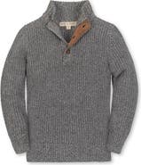 Hope & Henry Kids' Organic Mock Neck Cardigan Stitch Sweater