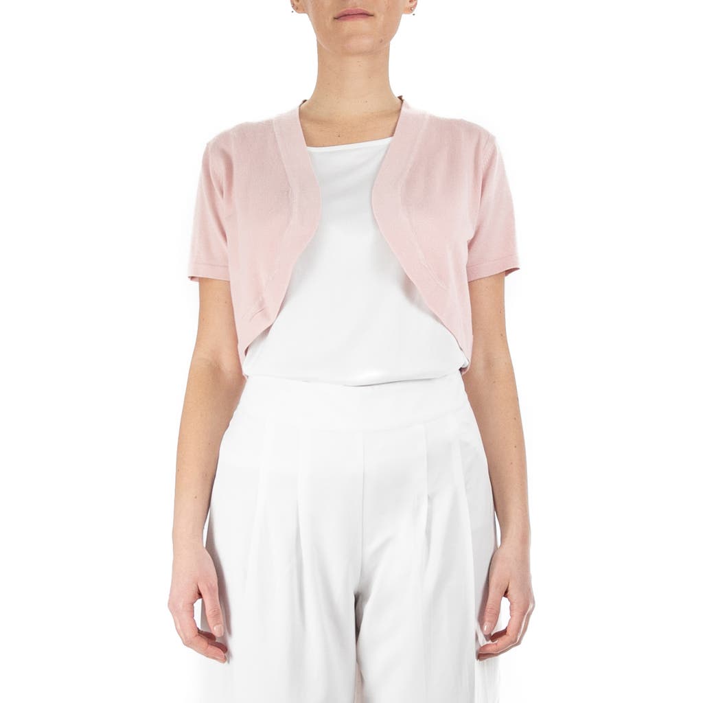 Nina Leonard Knit Bolero In Blush