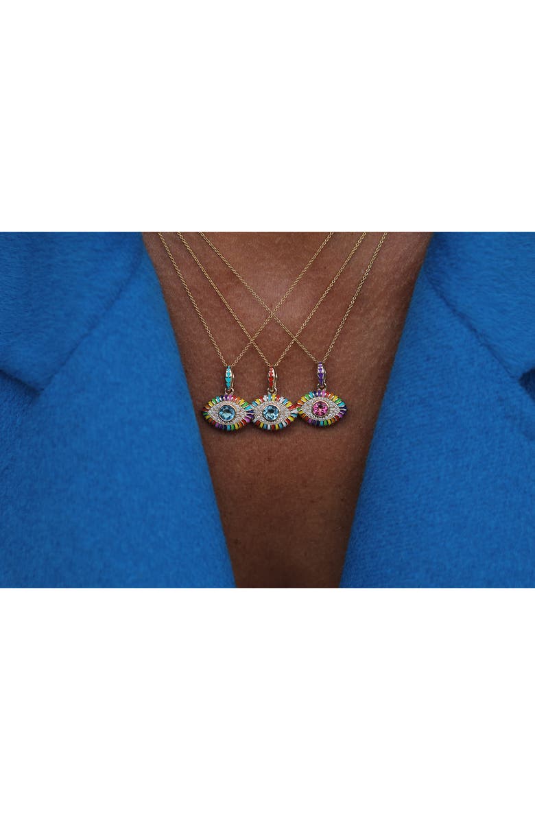 NeverNoT Life in Colour Diamond Eye Pendant Necklace, Alternate, color, 