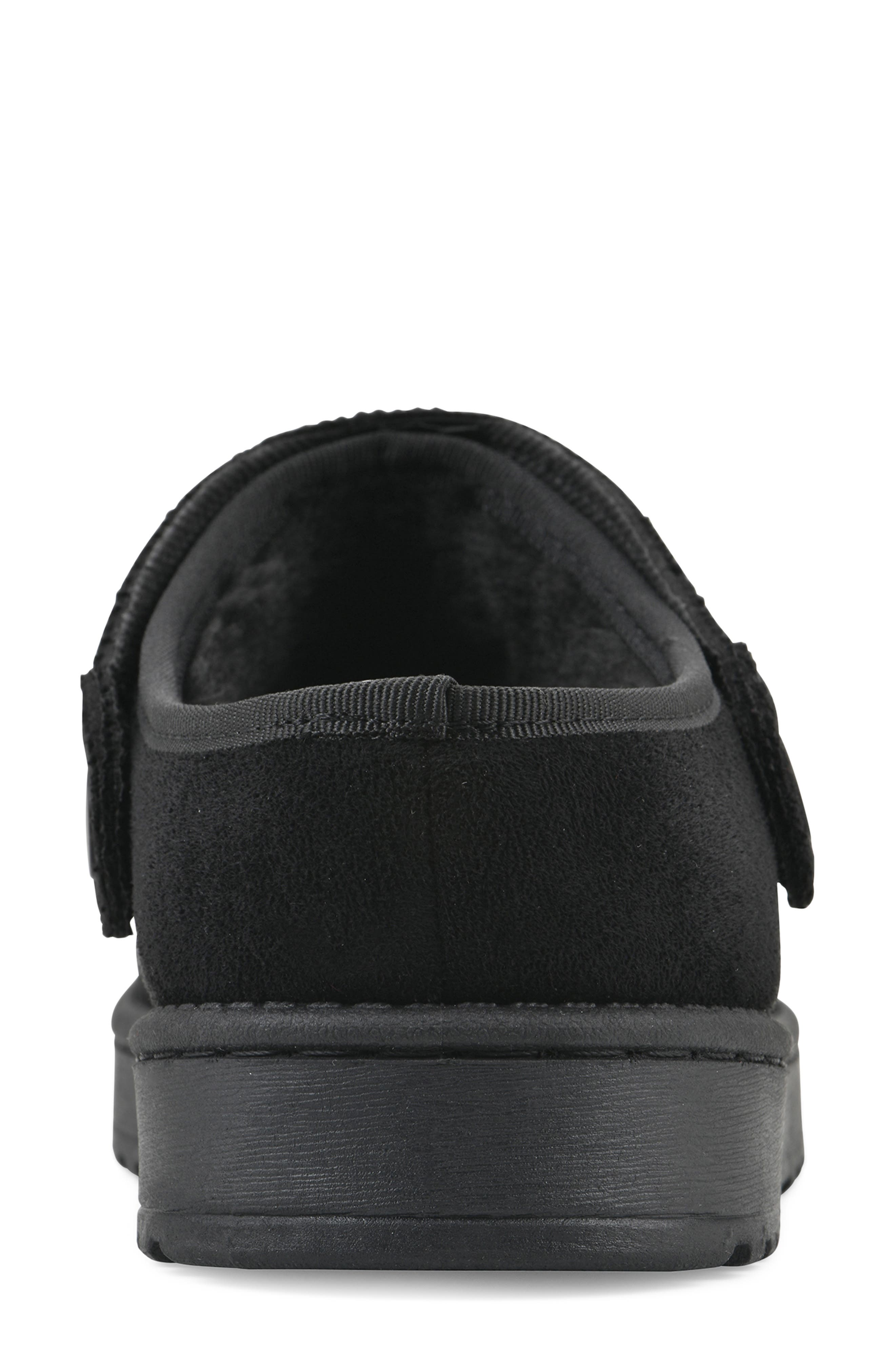 Incast Faux Shearling Lined Clog Slipper, Alternate, color, BLACK/ FABRIC
