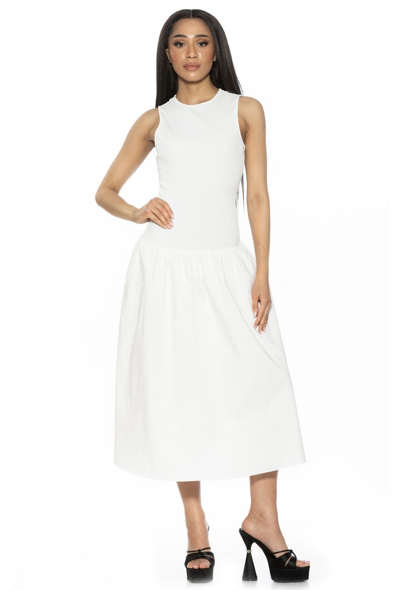 Lyle Drop Waist Midi Dress, Alternate, color, IVORY