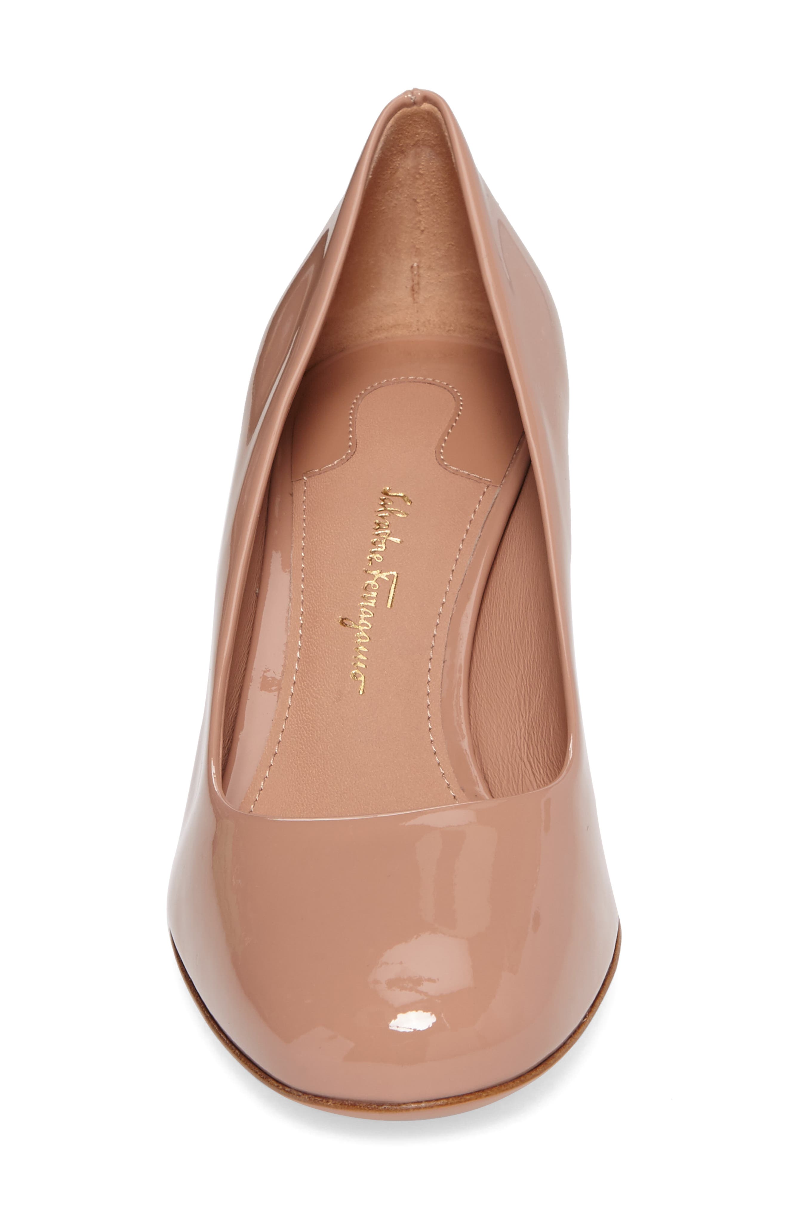 FERRAGAMO Salvatore Ferragamo Lucca Rounded Toe Flower Heel Pump, Alternate, color, 