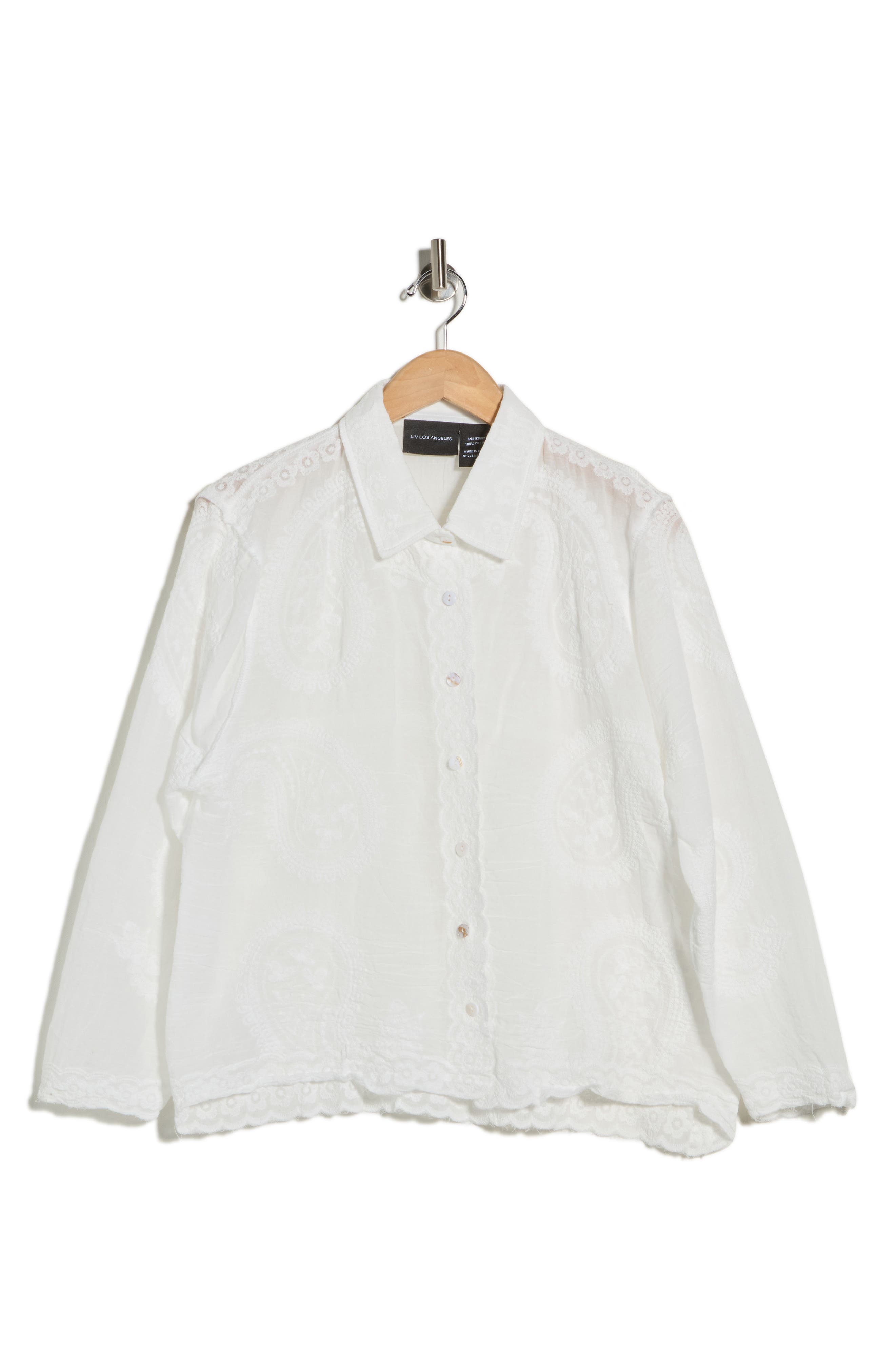 Forgotten Grace Embroidered Button-Up Shirt