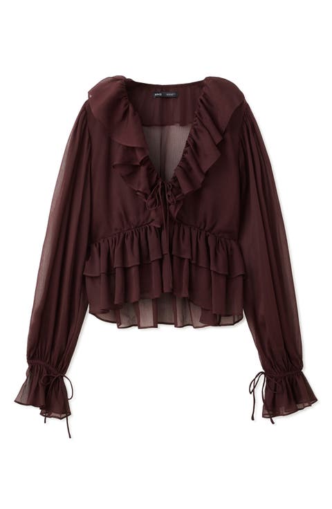 Sheer Ruffle Shirt