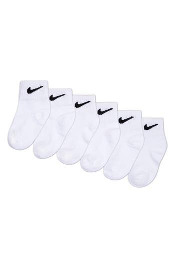 Nike Assorted 6-pack Cotton Blend Socks In White