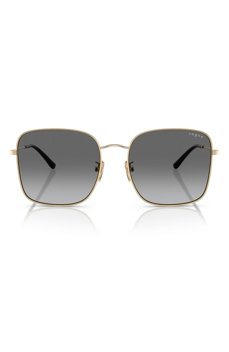 VOGUE 57mm Gradient Square Sunglasses, Main, color, Pale Gold