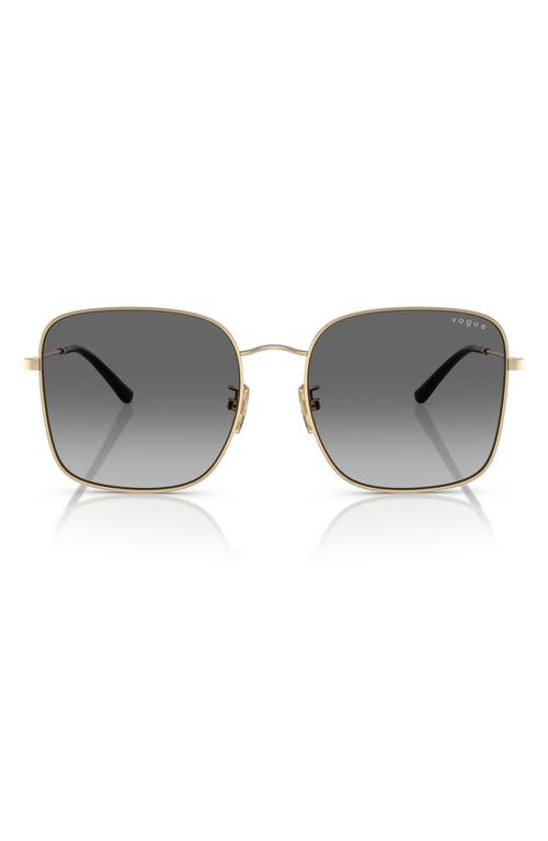 Vogue 57mm Gradient Square Sunglasses In Pale Gold