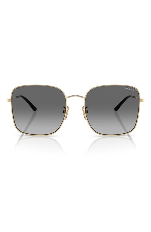 VOGUE 57mm Gradient Square Sunglasses in Pale Gold 