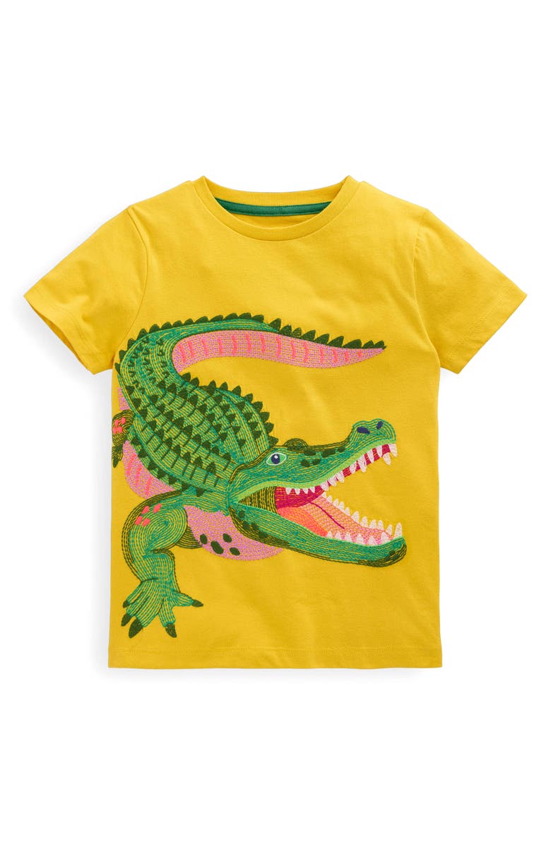 Mini Boden Kids' Crocodile Superstitch Cotton Graphic T-Shirt, Main, color, 