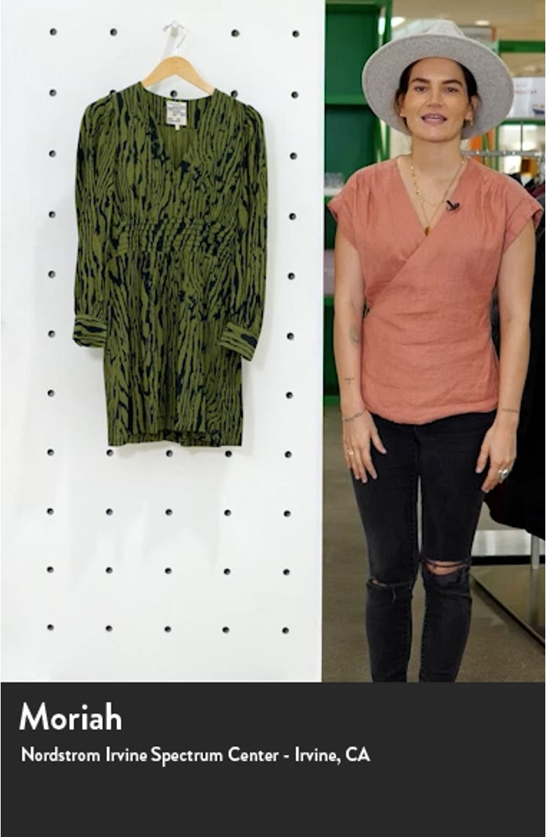 Astrella Woodcut Print Long Sleeve Fit & Flare Dress, sales video thumbnail