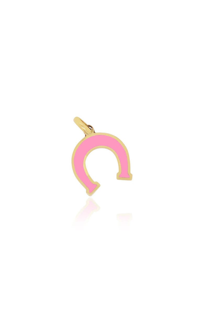 The Lovery Fine Jewelry Bubblegum Pink Horseshoe Charm, Main, color, Bubblegum Pink