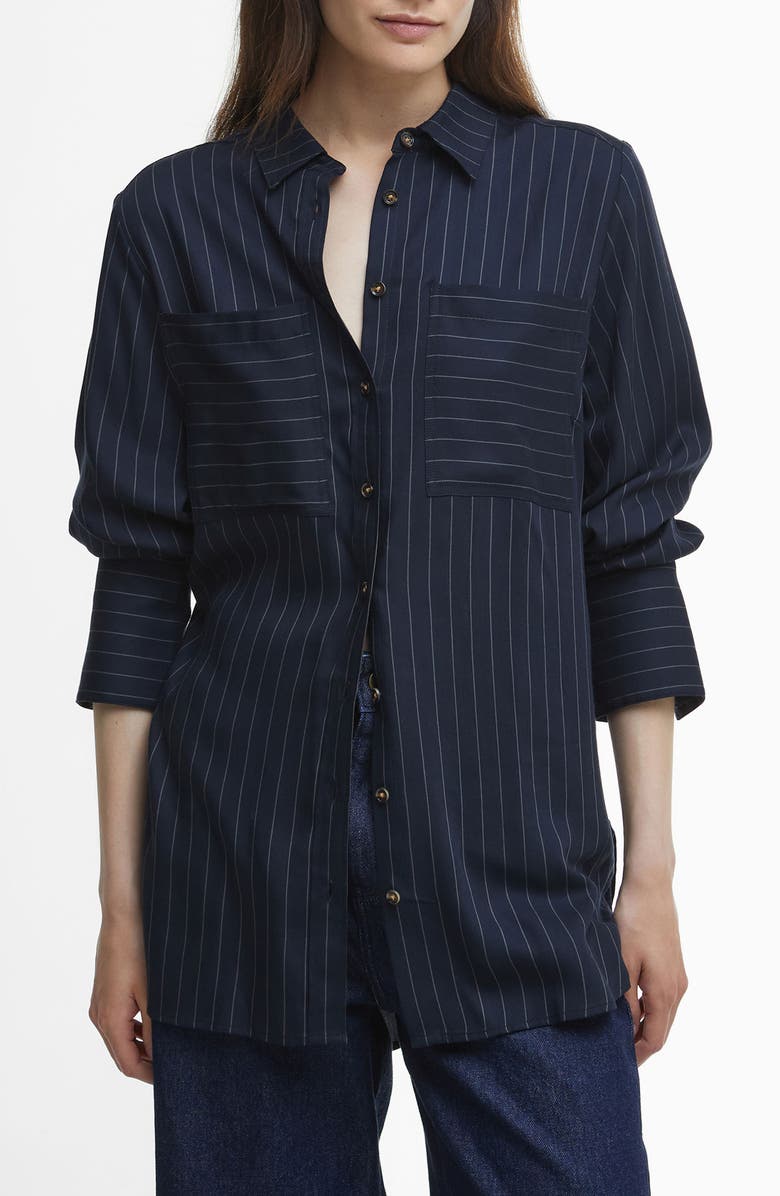 Barbour Carrie Pinstripe Button-Up Shirt, Main, color,