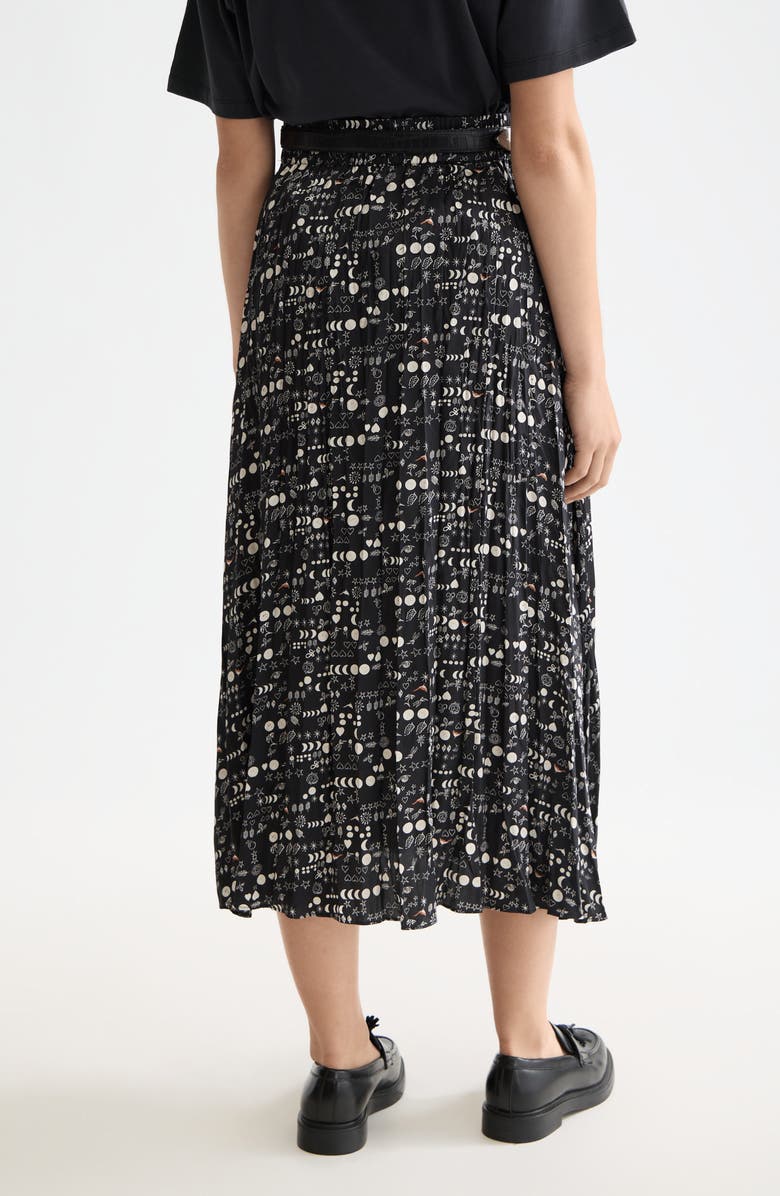 Scotch & Soda Mixed Print Crinkle Pleat Skirt, Alternate, color, Moon Gardening