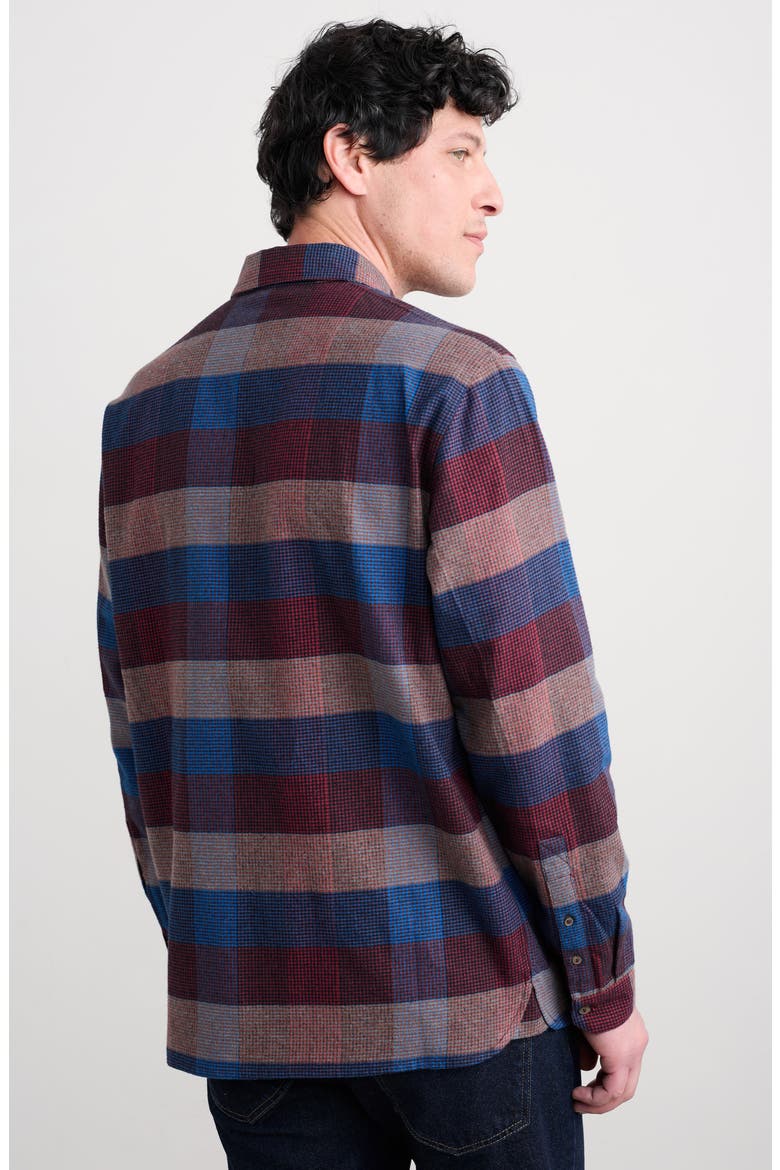 Fathomer Check Organic Cotton Flannel Button-Up Shirt, Alternate, color, TRYSTAN CONKER