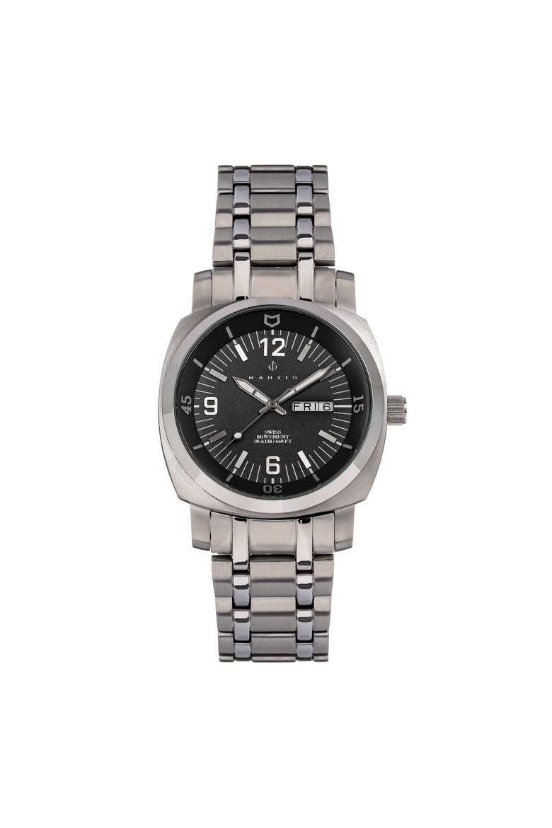 Stealth Bracelet Watch w/Day/Date, Main, color, Black