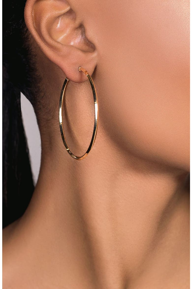 14K Gold 45mm Thin Royale Hoops, Alternate, color, WHITE GOLD