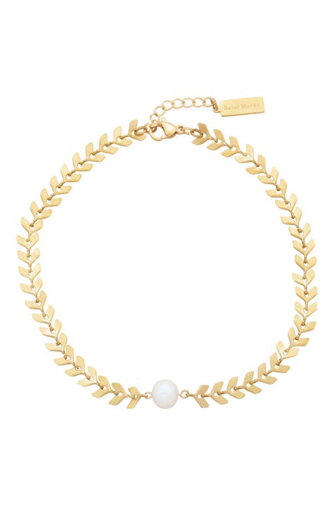 Freshwater Pearl Chevron Anklet