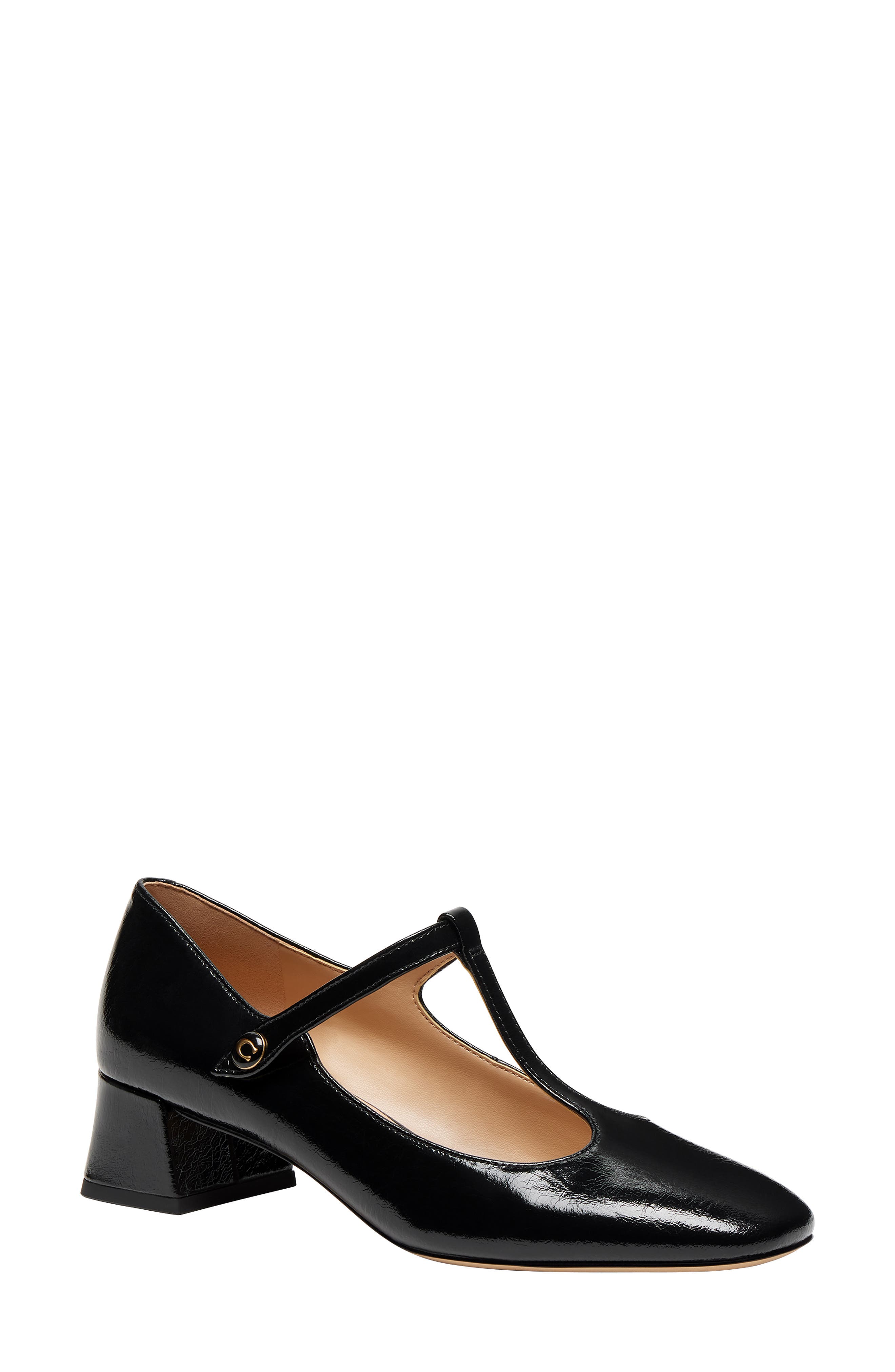 COACH Angelina T-Strap Pump, Main, color, Black