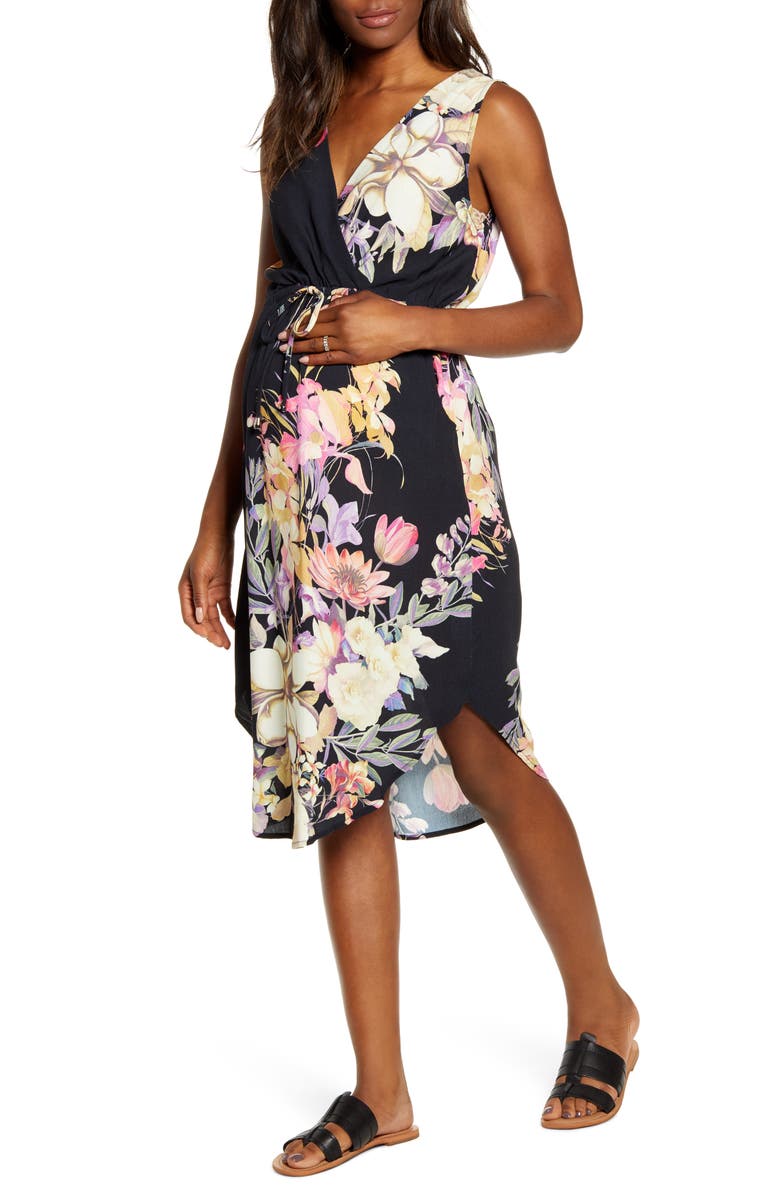 Angel Maternity Floral Maternity/Nursing Sundress, Main, color, 