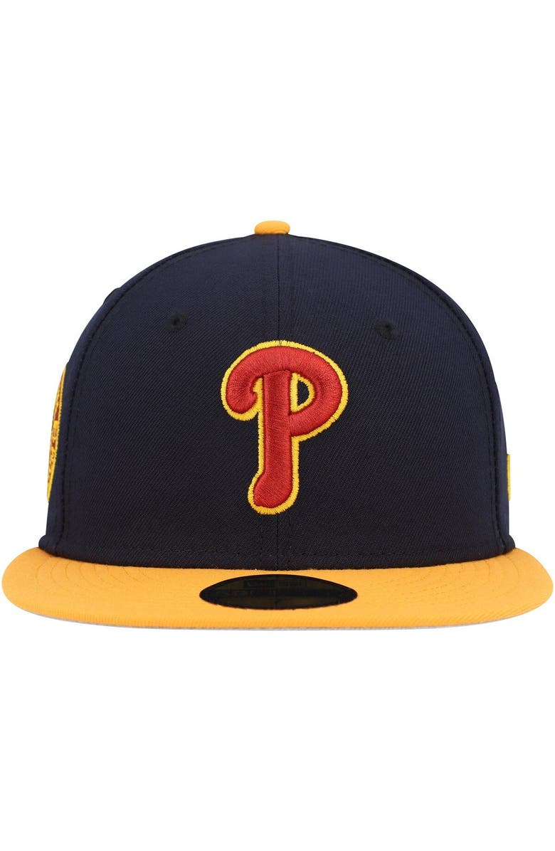 New Era Men's New Era Navy/Gold Philadelphia Phillies Primary Logo 59FIFTY Fitted Hat, Alternate, color, 