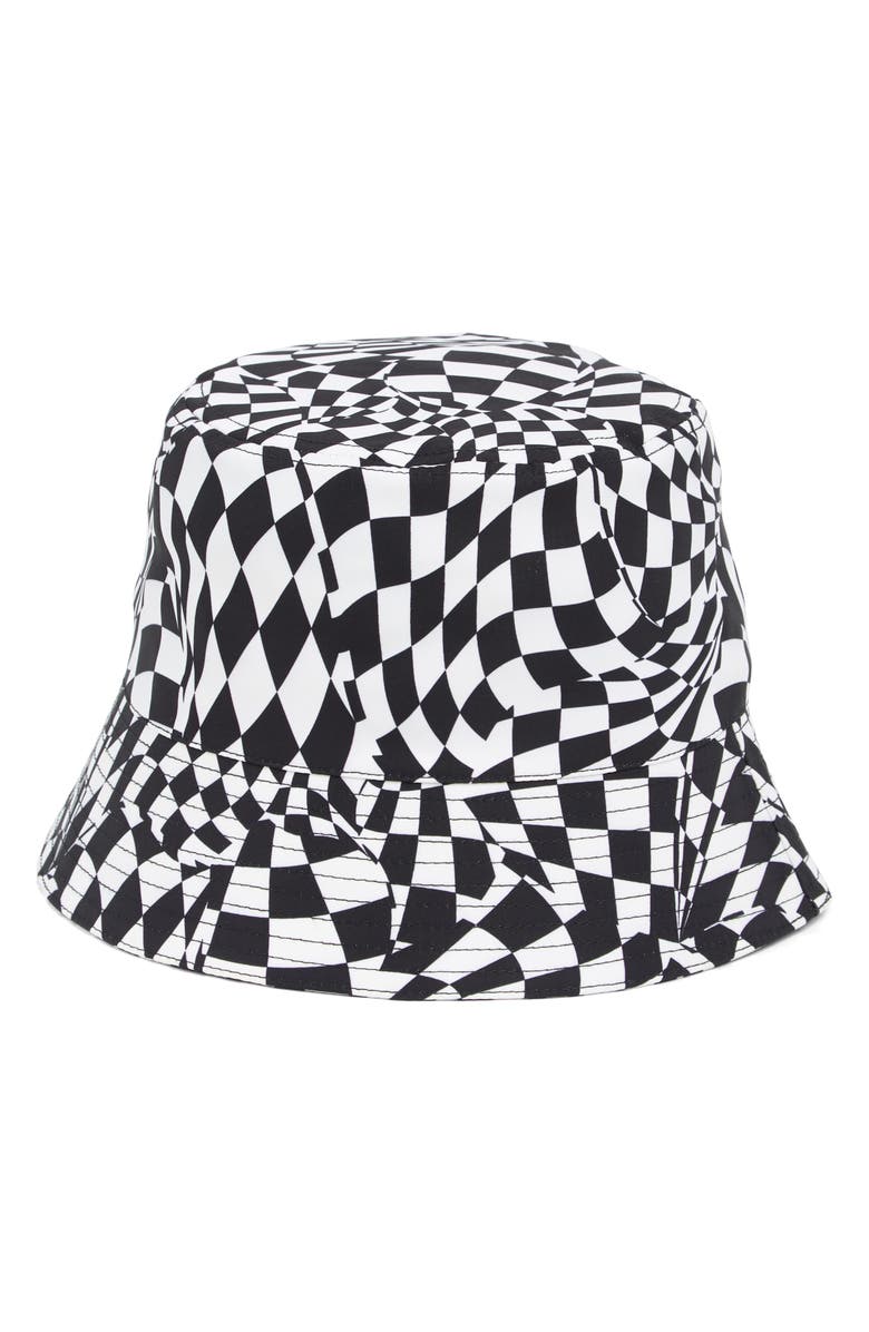 Steve Madden Warp Check Nylon Bucket Hat, Main, color,