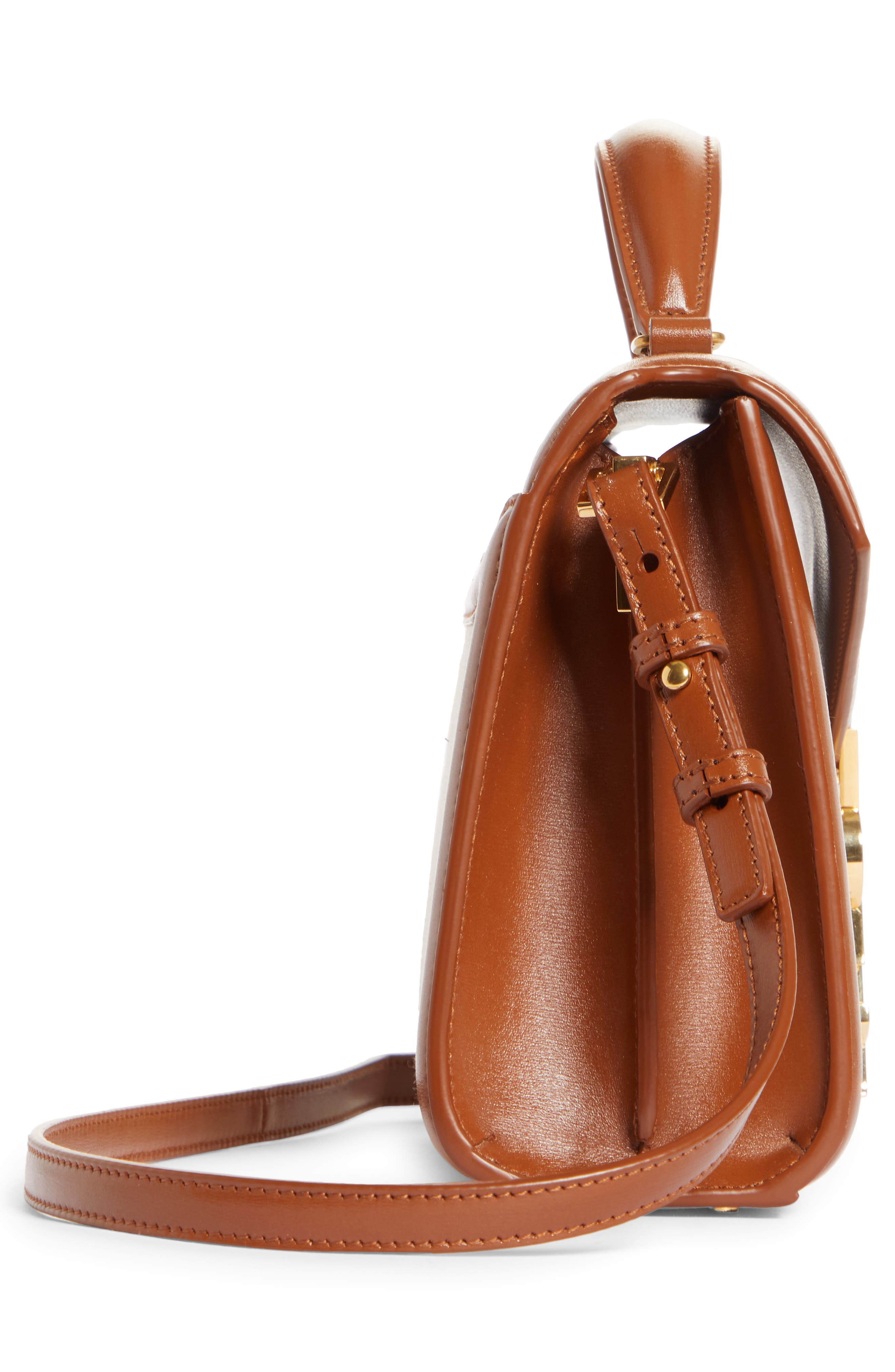 Saint Laurent Mini Cassandra Linen Top Handle Bag, Alternate, color, 