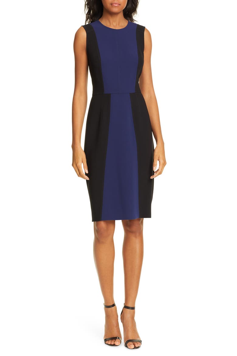 Calliope Sheath Dress, Main, color, NAVY/ BLACK