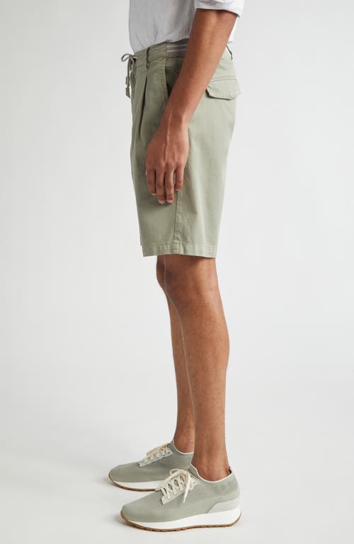 Eleventy Stretch Cotton Bermuda Shorts In Green