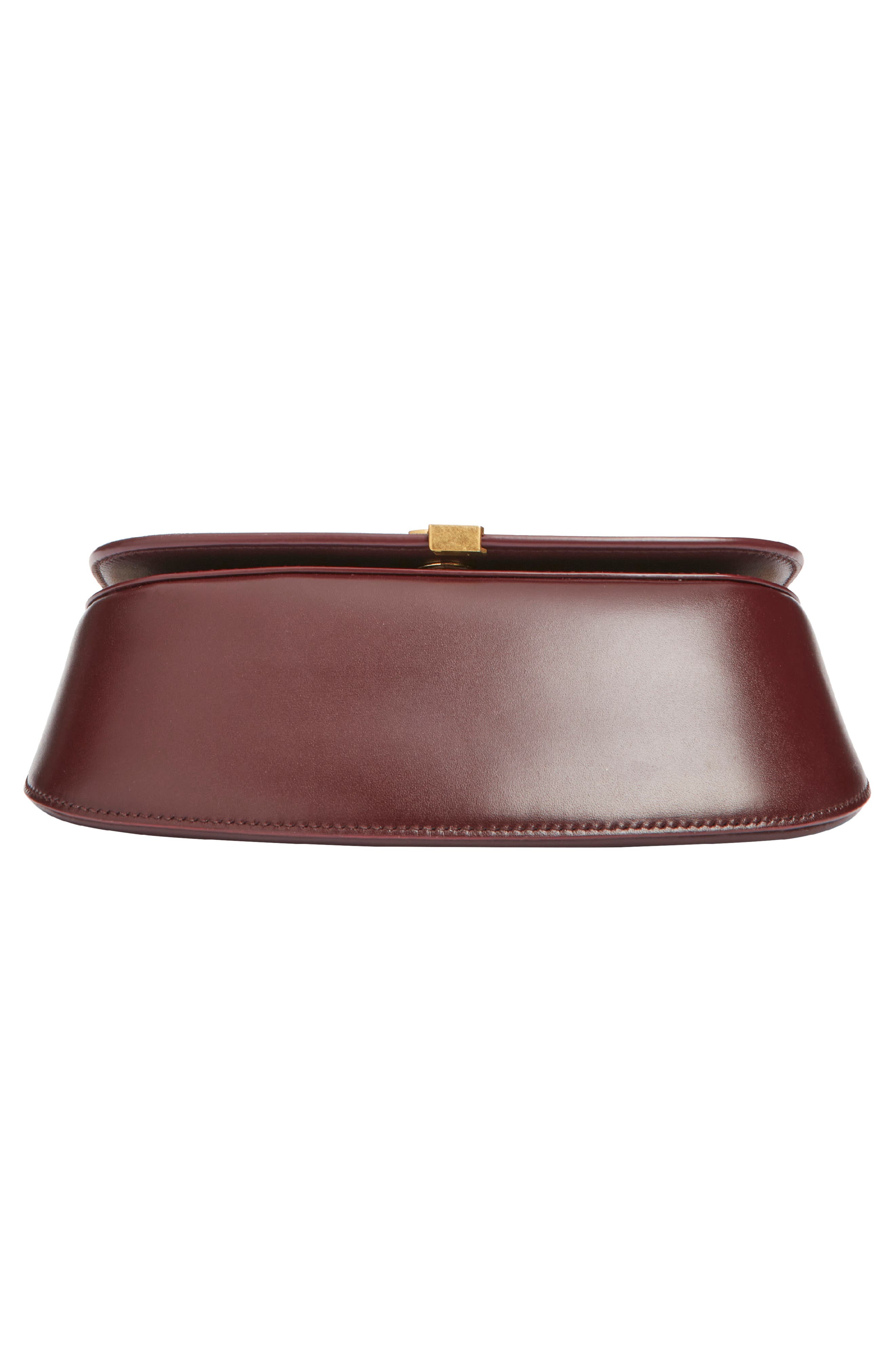 Mini Voltaire Box Leather Top Handle Bag, Alternate, color, ROUGE CABERNET