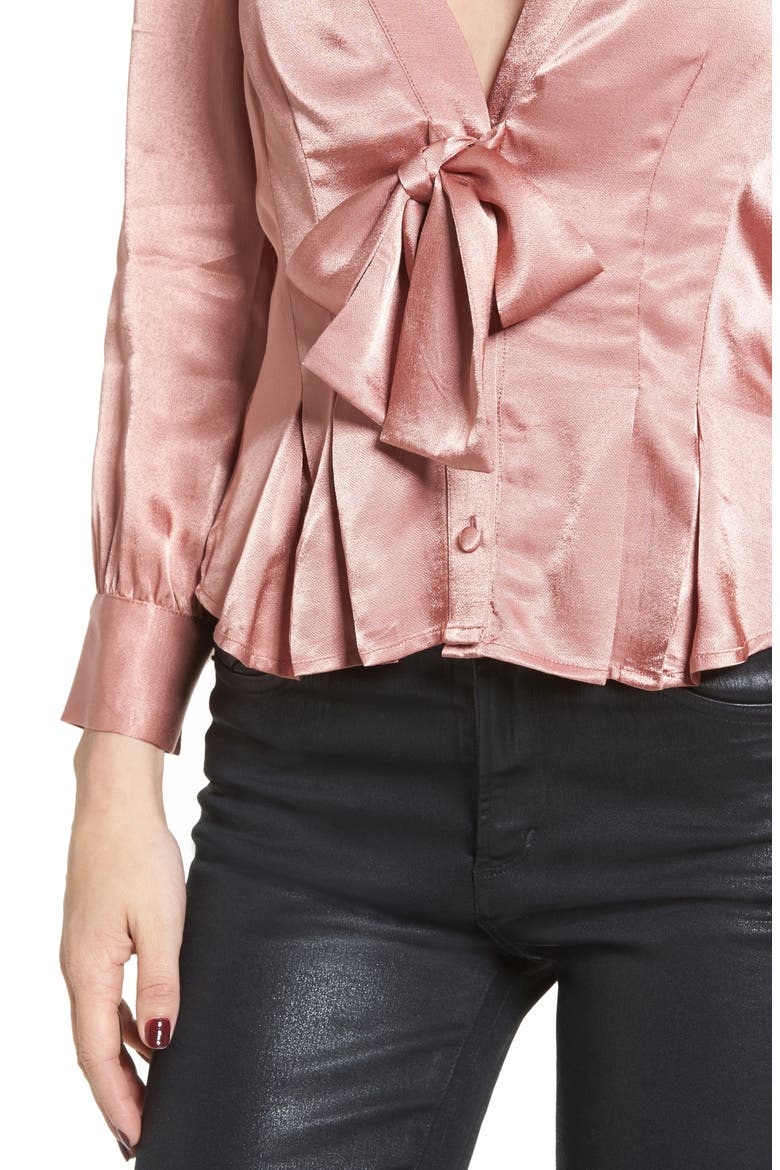 Errol Bow Blouse, Alternate, color, DUSTY ROSE