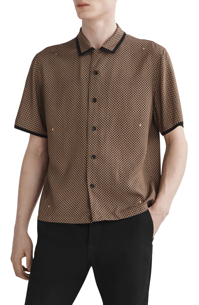 rag & bone Foulard Print Short Sleeve Button-Up Shirt, Main, color,