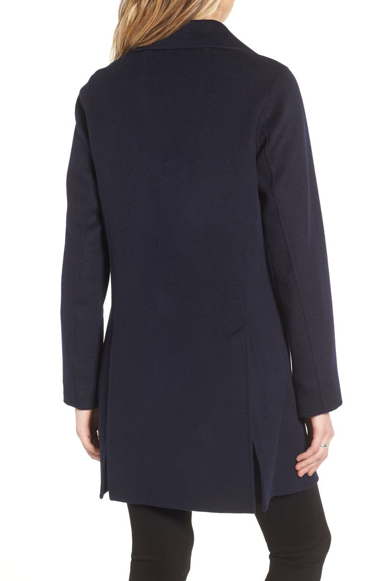 Double-Face Wool Moto Style Coat, Alternate, color, NAVY