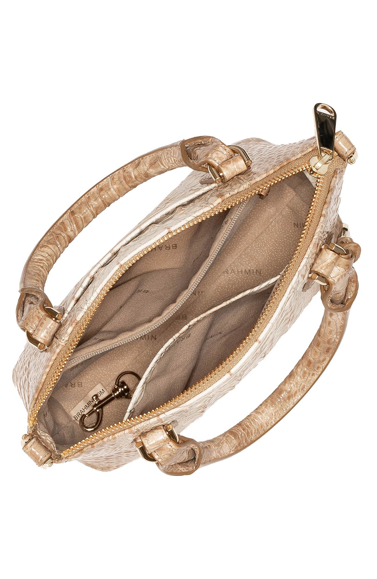 Brahmin Duxie Croc Embossed Leather Crossbody Bag, Alternate, color, 