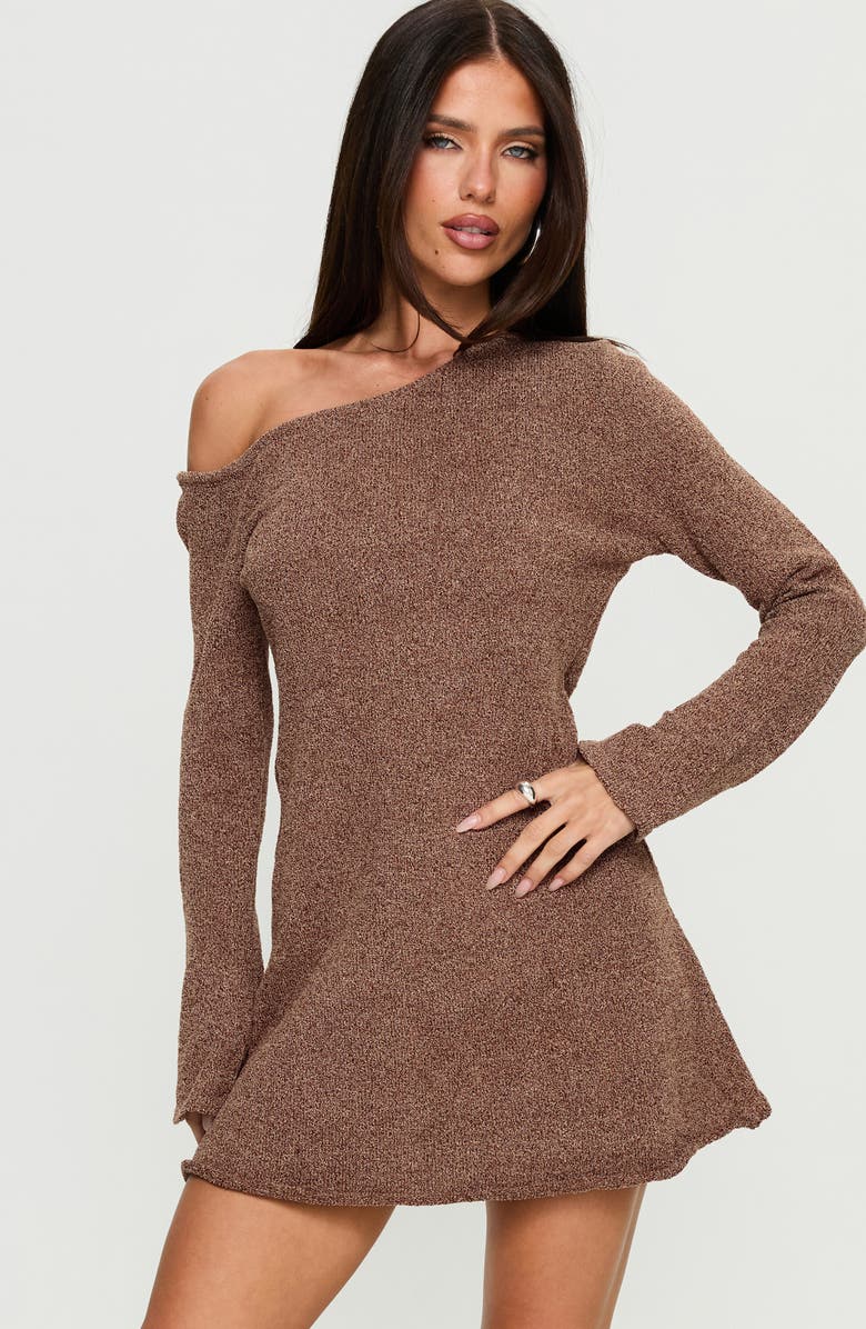 Princess Polly Jaede One-Shoulder Long Sleeve Minidress, Alternate, color,