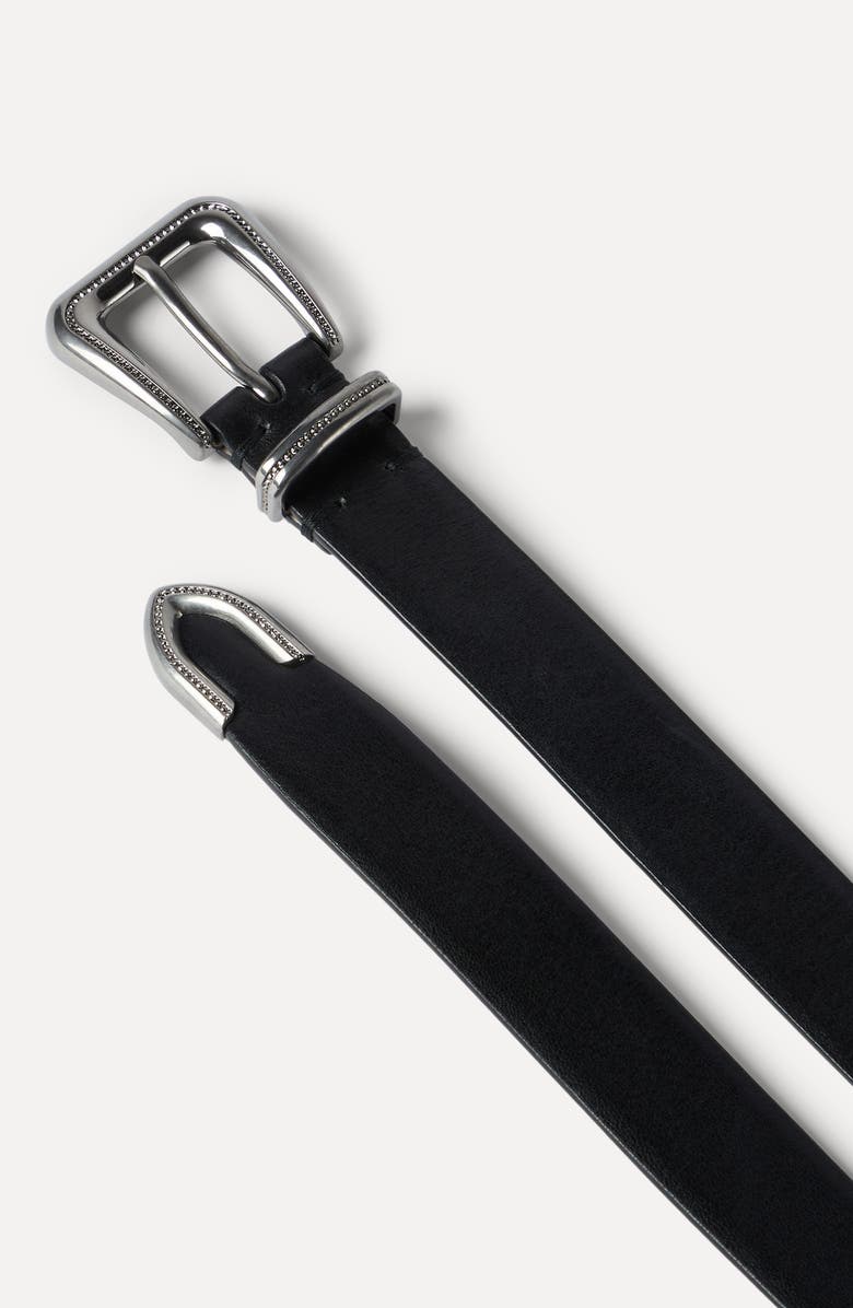 Brunello Cucinelli Vachetta belt with monili, Alternate, color, Black