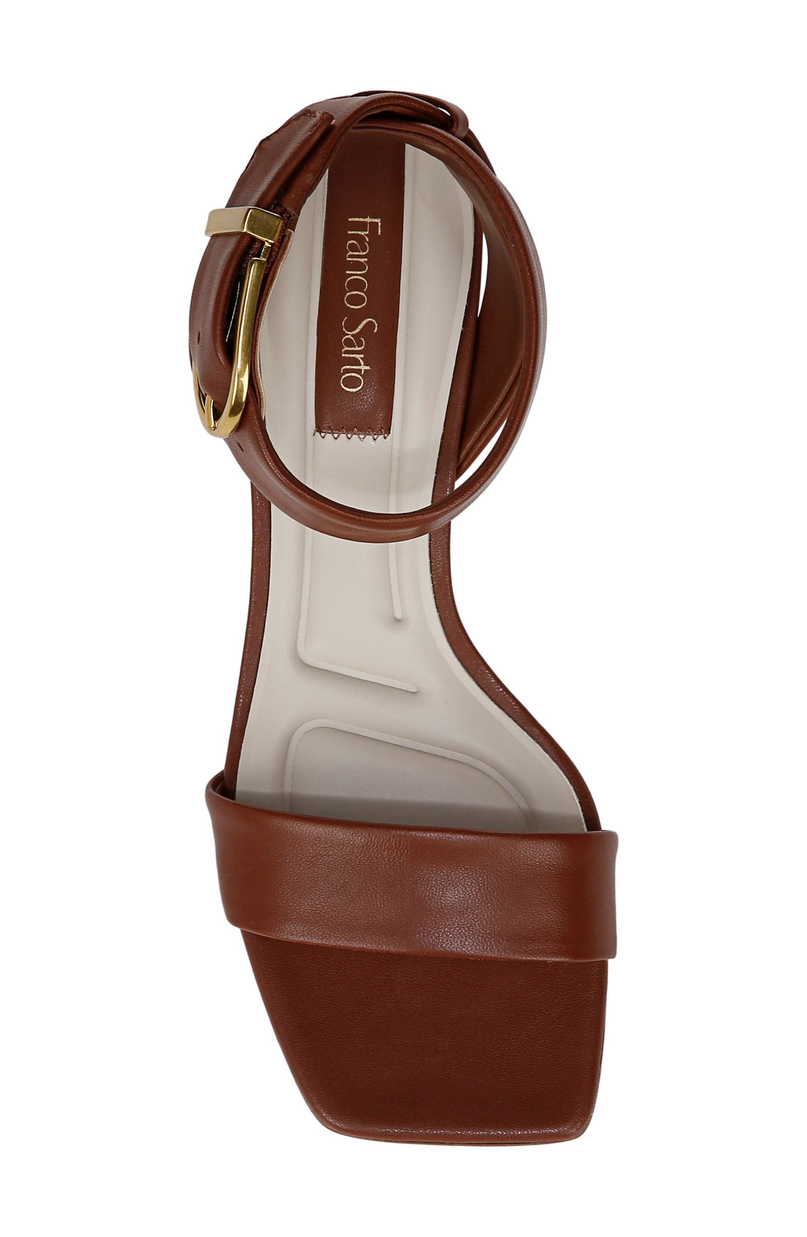 Franco Sarto Savini Ankle Strap Sandal, Alternate, color, Brown
