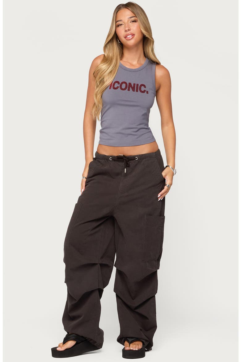 Emzi Baggy Cotton Cargo Pants, Alternate, color, BLACK-WASHED