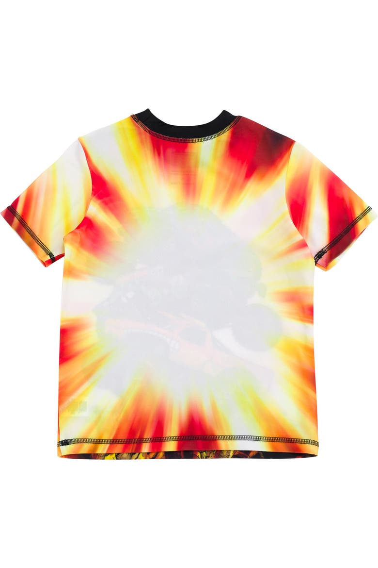2-Piece Swimwear Rash Guard and Swim Trunks Set, Alternate, color, Sunburst Red