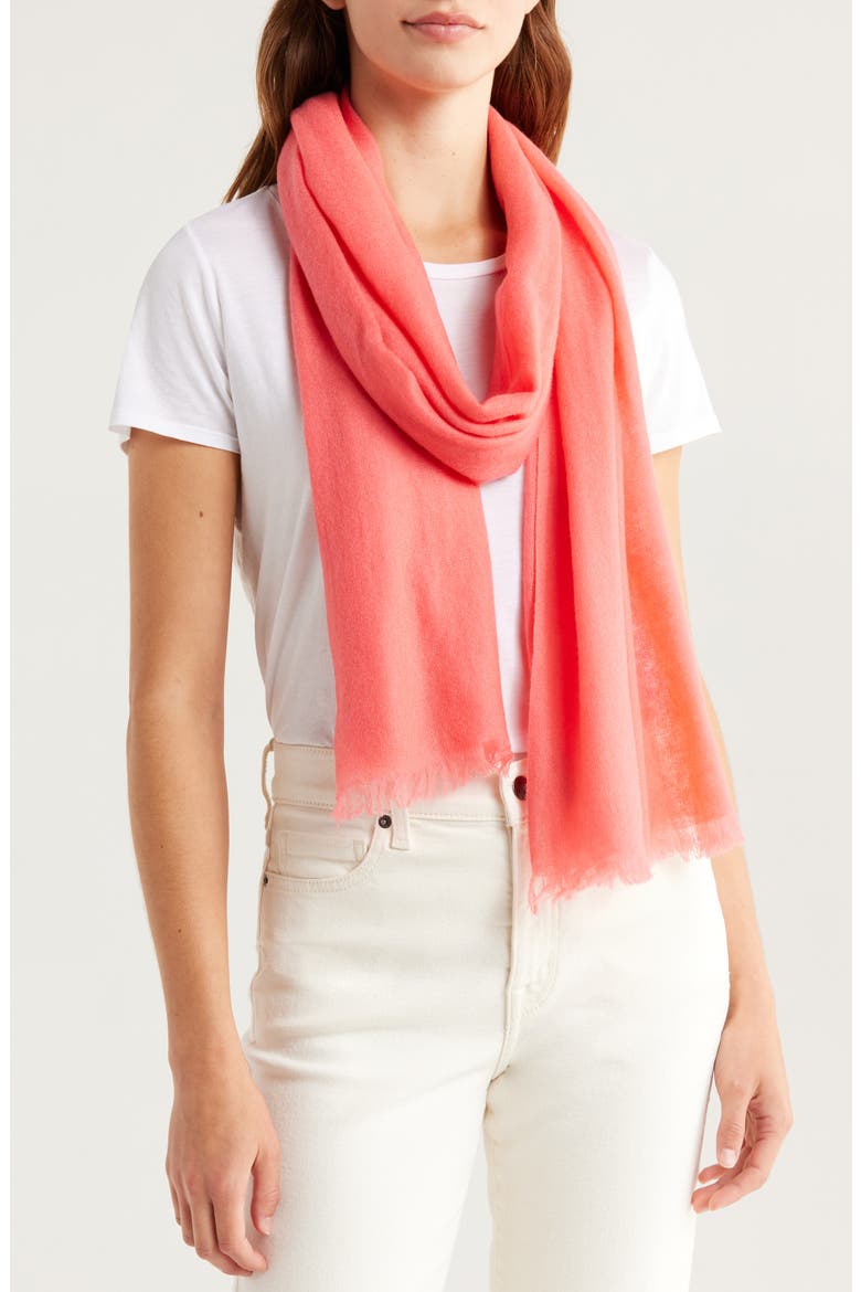 Textured Cashmere Scarf, Main, color, CORAL SUGAR