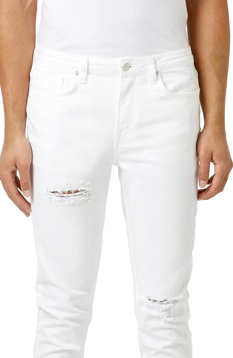 Topman Ripped Stretch Skinny Fit Jeans, Alternate, color, 